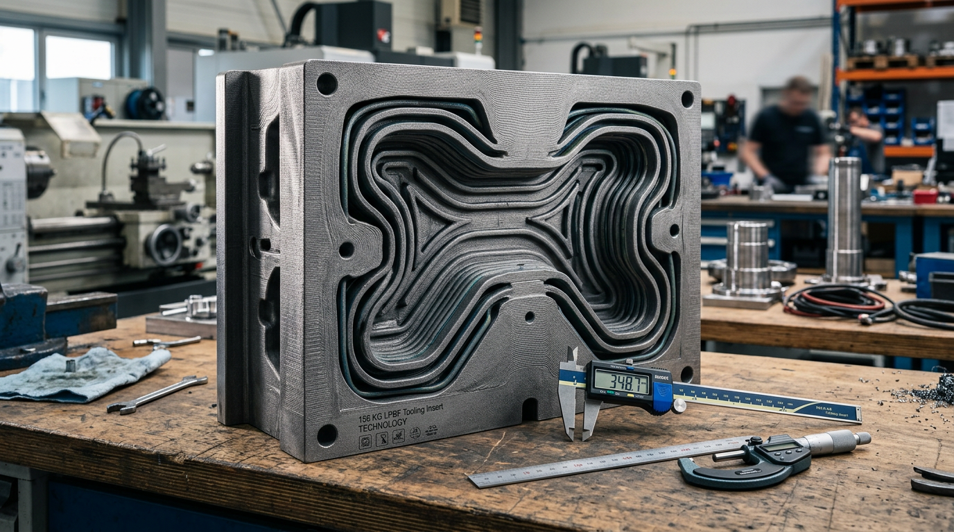 Close-up photograph of the record-breaking 156 kg 3D-printed die casting tooling insert