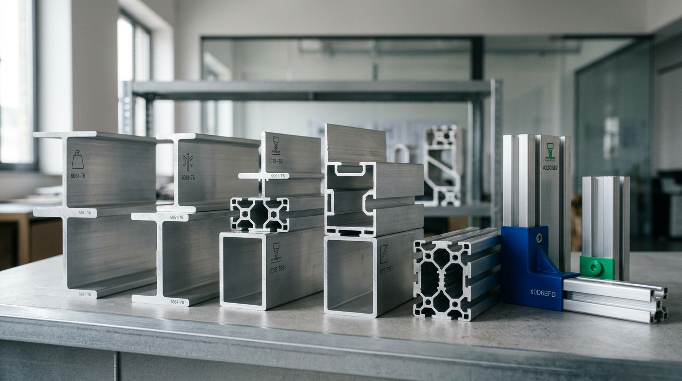 Array of aluminum extrusion alloys showing strength and properties