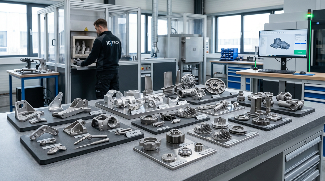 Variety of investment cast materials and samples