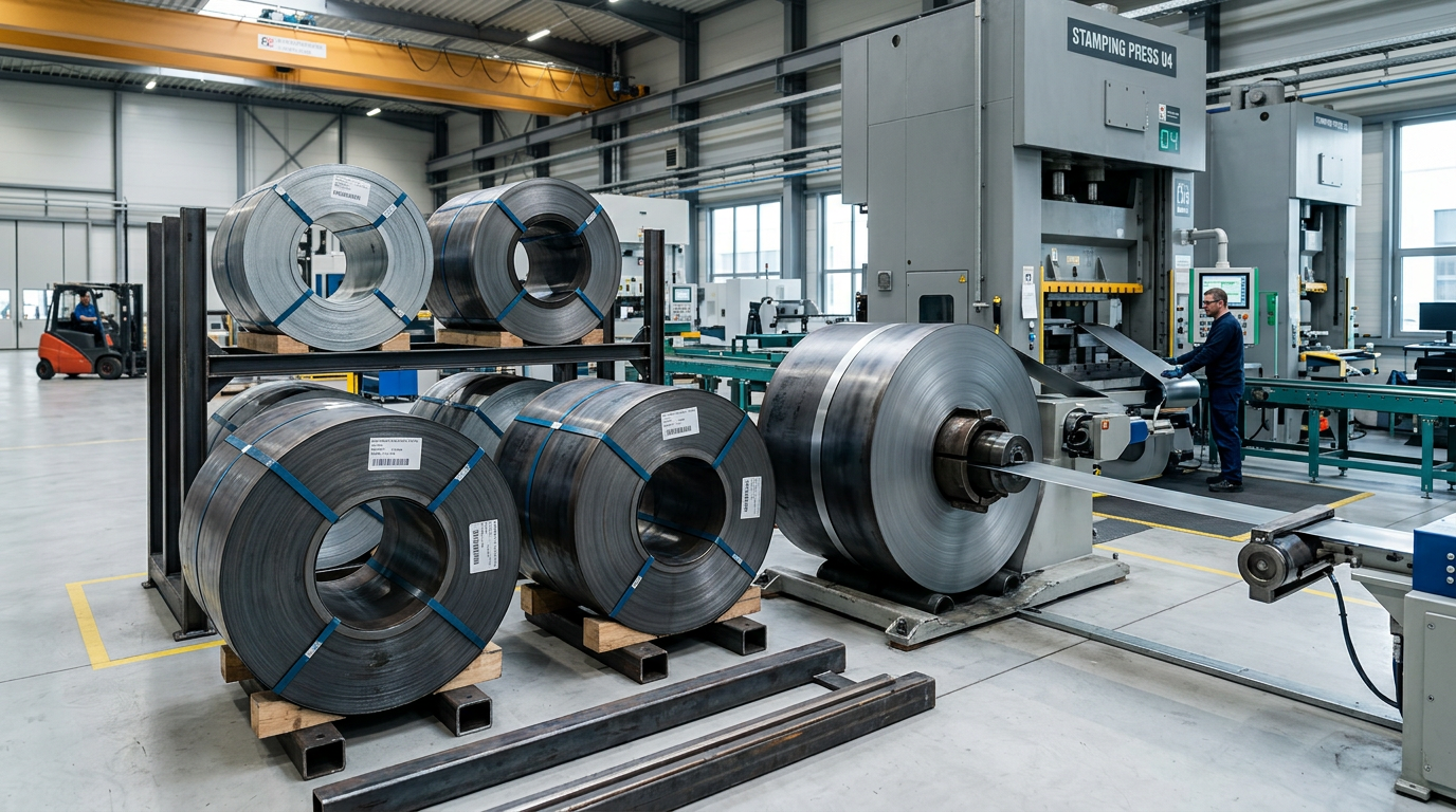 Sheet metal coil materials ready for stamping